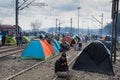 Refugee camp in Greece Royalty Free Stock Photo