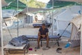 Refugee camp of Lagadikia, Greece Royalty Free Stock Photo