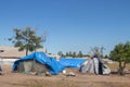 Refugee camp made of tents, Africa, refugee crisis