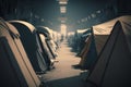 refugee camp tents illustration Generative AI