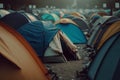 refugee camp tents illustration Generative AI