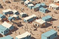 refugee camp view from top AI generated