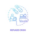 Refugee crisis blue gradient concept icon