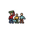 Refugee migration outline icon. element of migration illustration icon. signs, symbols can be used for web, logo, mobile app, UI,