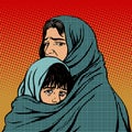 Refugee mother and child migration poverty