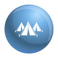 Refugee people tent camp icon, simple style