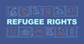 Refugee rights word concepts dark blue blue banner