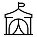 Refugee tent icon outline vector. Migrant people