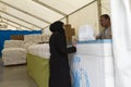 Refugee at the World Food Program center Royalty Free Stock Photo