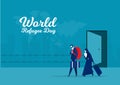 Refugee  World migrant day. War and crisis in country.vector illustrator Royalty Free Stock Photo