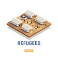 Refugees Asylum Isometric Background Royalty Free Stock Photo