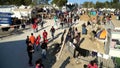 Refugees in camp Moria on the island of Lesvos near Mytilini.