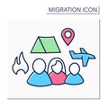 Refugees color icon