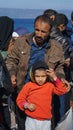 Refugees on the Greek coast, near Turkey Royalty Free Stock Photo