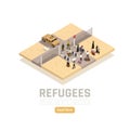 Refugees  Isometric  Composition Royalty Free Stock Photo