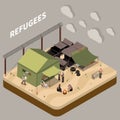 Refugees Isometric Composition Royalty Free Stock Photo