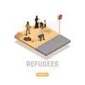 Refugees Isometric Design Concept Royalty Free Stock Photo