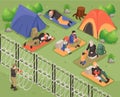 Refugees Isometric Illustration Royalty Free Stock Photo