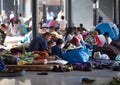 Refugees at Keleti train station Royalty Free Stock Photo