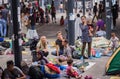 Refugees at Keleti train station