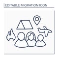 Refugees line icon
