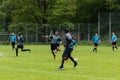 Refugees playing soccer