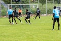 Refugees playing soccer