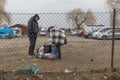 Refugees at Przemysl train station on the border with Ukraine & Poland.