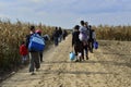 Refugees in Sid (Serbian - Croatina border) Royalty Free Stock Photo