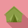 Refugees tent icon, flat style