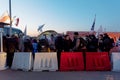 Refugees from Ukraine arriving at Ukrainian-Polish border crossing