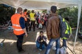 Refugees waiting to enter the EU on the Croatia Serbia border, between the cities of Bapska and Berkasovo on the Balkans Route