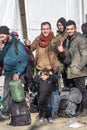 Refugees waiting to enter Macedonia from the city of Eidomeni Idomeni in Greece on the border with macedonia, on the Balkans Route