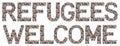 Refugees welcome immigrants multi ethnic group of people