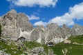 Refugio, hut, hutte restaurant and hotel in the Alps, Dolomites in Italy Royalty Free Stock Photo