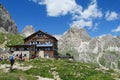 Refugio restaurant in the Alps Royalty Free Stock Photo