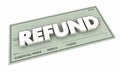 Refund Check Rebate Money Back Payment