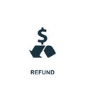 Refund icon. Monochrome simple sign from common tax collection. Refund icon for logo, templates, web design and Royalty Free Stock Photo