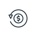 refund icon vector from ecommerce shopping concept. Thin line illustration of refund editable stroke. refund linear sign for use
