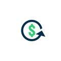 Refund money icon. Chargeback contour sign. quick fund cash back symbol. Currency exchange refinance. Return on investment. stock