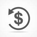 Refund money icon. Vector illustration.