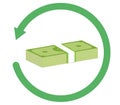 Refund money icon on white background. flat style. refund money icon for your web site design, logo, app, UI. refund sign.