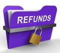 Refunds Folder Means Money Back 3d Rendering Royalty Free Stock Photo