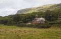 The refurbished automatic rail crossing and station house at Magilligan on the North coast of Ireland in County Londonderry Royalty Free Stock Photo