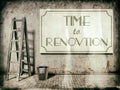 Refurbishment on building wall, Time to renovation Royalty Free Stock Photo
