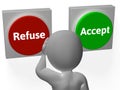 Refuse Accept Buttons Shows Refusal Royalty Free Stock Photo