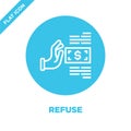 refuse icon vector from corruption elements collection. Thin line refuse outline icon vector illustration. Linear symbol for use