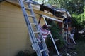  New roof construction continues on the home in Florida