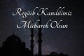 Regaip Kandili concept image. Eminonu New Mosque with milky way Royalty Free Stock Photo