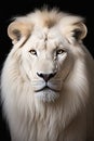 Regal Albinism: The Majestic Portrait of a White Lioness in Quee
